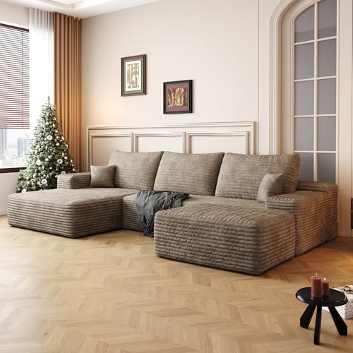 Image of 107 inch Cloud Sectional Sofa Boneless Couches with Chase