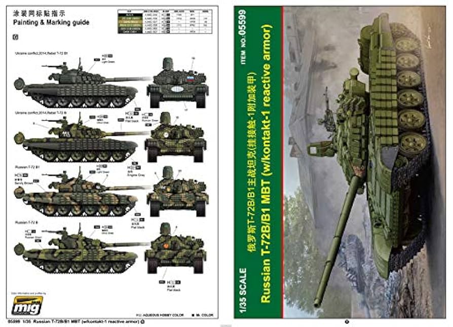 トランペッター 1/35 ソビエト軍 T-72B/B1主力戦車 &quot;コンタークト1&quot; プラモデル Amazon | トランペッター 1/35 ソビエト軍 T-72B 主力戦車
