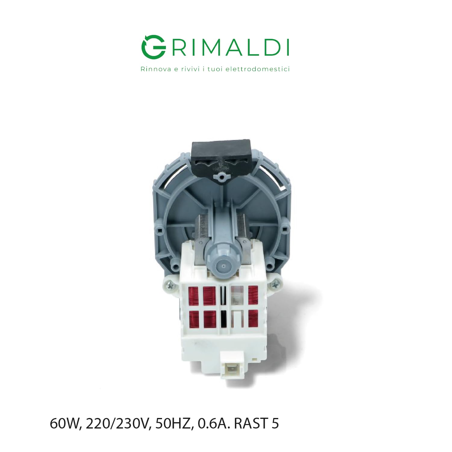 G GRIMALDI Motore Lavastoviglie Compatibile Indesit Ariston Hotpoint C00303737 M311 — 60W 220 230V 50Hz 0.6A — Attacco RAST 5 — Ricambio Alternativo 14012151