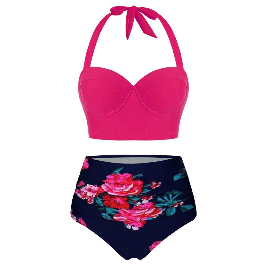 riou Bikini Mujer Push Up 2022 Brasileño Sexy Crossover Bikini Bandeau para Mujer Vendaje Traje de Baño de Dos Piezas Estampado Bohemio Beachwear vikinis La Natacion