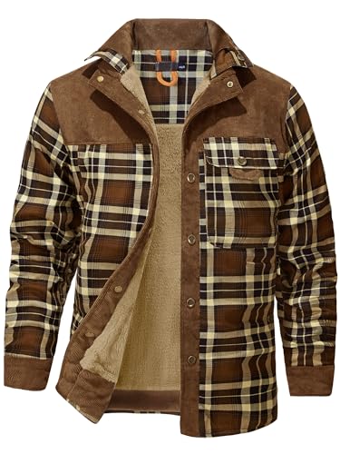 Mr.Stream Men's Outdoor Casual Vintage Long Sleeve Plaid...