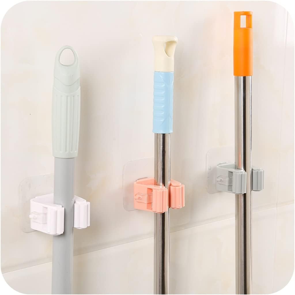 JSEIAJB Mop Hooks Traceless Bathroom Mop Hook Broom Shelf Mop Clamp Bathroom Hooks Bathroom Holder Shower Hooks(White-Patch Five-Pointed star4)