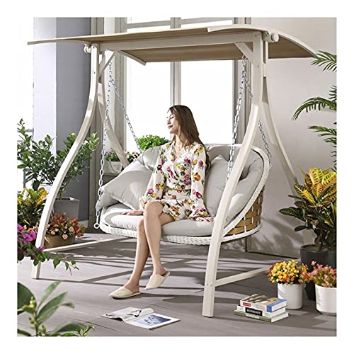 Patio Swing Porch Glider Hamaca Hang Bench Chair, Outdoor Swing Chairs con Cojines y Almohada, Princess Swing Bed Garden Swing Outdoor Swing Chair Banco