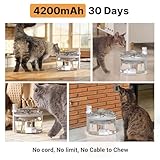 Veehoo Wireless Cat Water Fountain for Drinking, 1.8L Battery Operated Cat Water Fountain with Motion Sensor, Cordless Quiet Drinking Fountains for Cats Rechargeable with 6pcs Filters, Transparent - Image 3