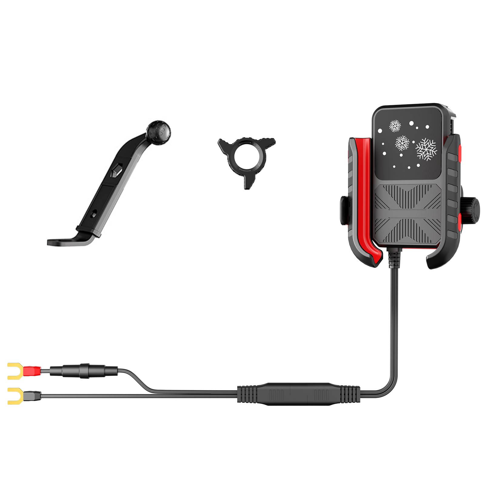 Staffa supporto per supporto smartphone universale antiurto per motocicli dotata sistemi avanzati controllo della temperatura, supporto raffreddamento a semiconduttore