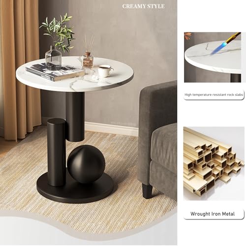 Table d'appoint décorative moderne et ronde, petite table basse de salon - 4