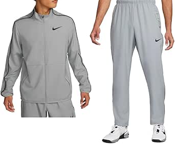 NIKE(ナイキ) メンズ 上下セット ウィンドブレーカー ウーブン ジャケット × ロングパンツ ドライフィット スポーツウェア トレーニングウェア セットアップ グレー DM6620-073/DM6627-073 国内正規品