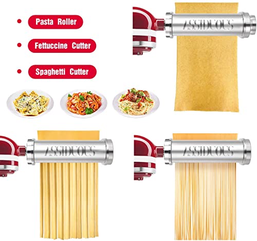 Assiduous Stainless Steel Pasta Maker for Kitchenaid 3-Piece Set, Manual, 8 Settings - Image 3