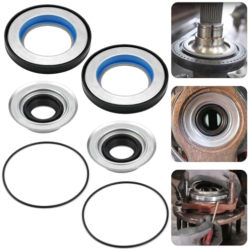 Sporthfish Front Axle Knuckle Tube Seal Kit for 2005-2019 Ford F250 F350 F450 F550 with Dana Super 60, #2017426 Inner Knuckle Seals, #2014835 Outer Tube Oil Seals, #54983 Vacuum Seal O-Rings, 6PCS