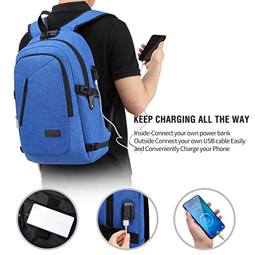 Laptop Rugzak, Zakenreizen Anti-diefstal Rugzak voor Mannen Vrouwen met USB-poort Oplaadvergrendeling, Slank Duurzaam Waterbestendig College School Boekentas Computertas Geschikt voor 15,6 inch laptop Notebook - Image 3