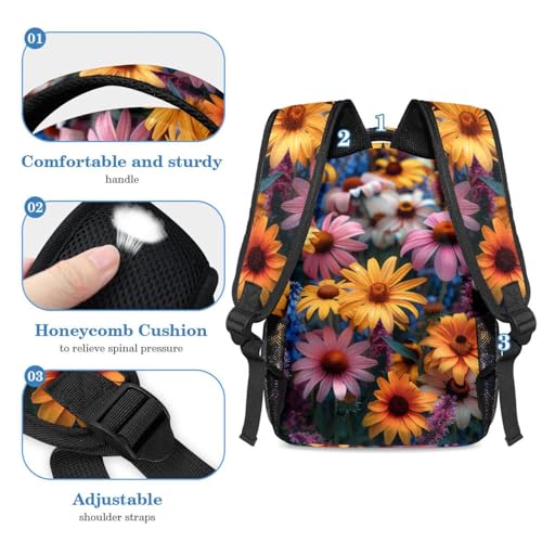 Sac à dos et trousse à crayons fleurs grande capacité pour l'école - 4