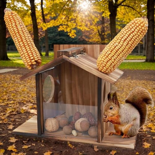 Mangeoire pour écureuils en bois table étanche pour jardin