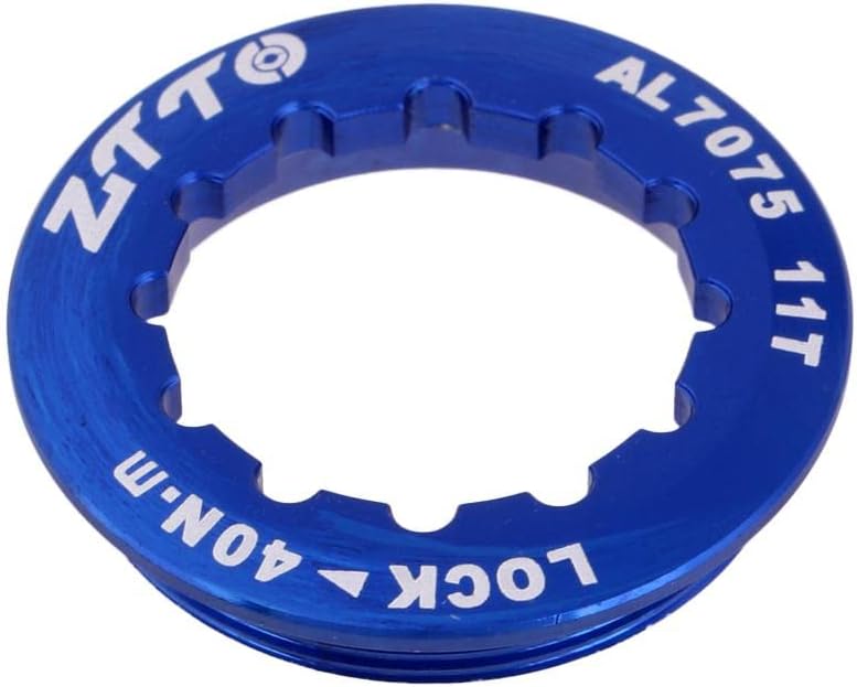 Ultra Mountain Bike Cassette Cover Lock for 8/9/10/11 Speed Flywheel - Steel - Track/Fixed Gear - Fits Road/Folding Bikes - Blue, Red, Gold, Titanium - Cycling Accessor - Blue