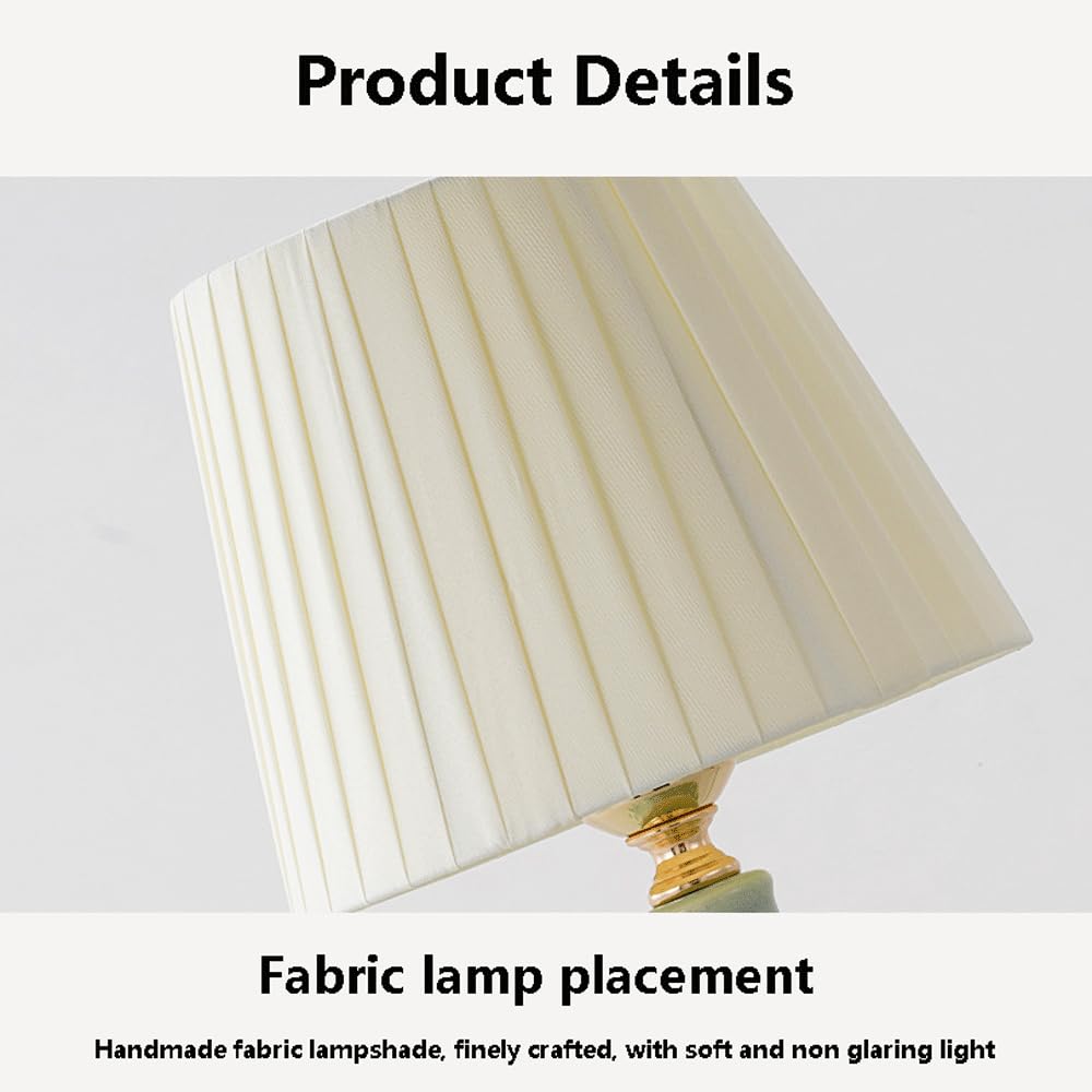 Ceramiczna lampa biurkowa do sypialni gabinet salon prosta retro lampka nocna ciepła luksusowa lampa ściemniana pilot trójkolorowy potężna lampa biurkowa