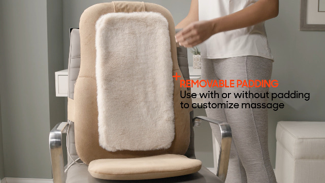 Sharper Image Shiatsu Luxe Chair Pad, Heated Seat Topper Massager
