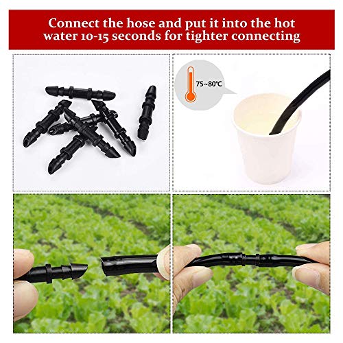 Kalolary 150 Pieces 1/4’’ Straight Barbed Connectors, Fitting Drip Irrigation Fitting Drip Irrigation Barbed Coupling Single Barbed Connector For Irrigation Tubing System And Garden #TOP2