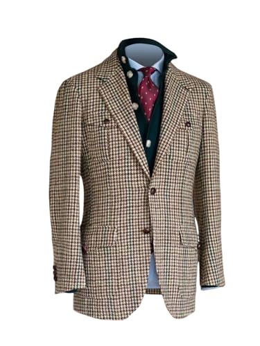 Men's Tweed Herringbone Blazer Jacket