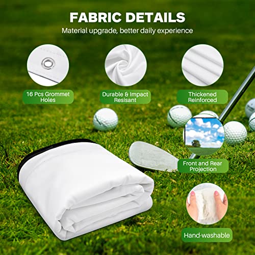 Golf Simulator Impact Screen for Golf Training,16pcs Grommet Holes Family Indoor Series Available in 4 Sizes - Image 5