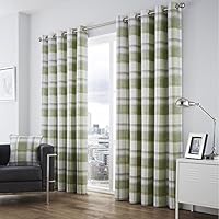 Fusion - Balmoral Check - Curtains, 117 x 183cm, Green