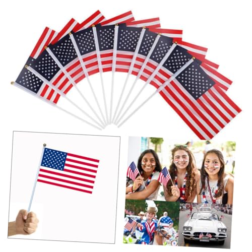 MERRYHAPY 100 peças bandeiras bandeira americana bandeira de mão vara bandeira americana mini bandei
