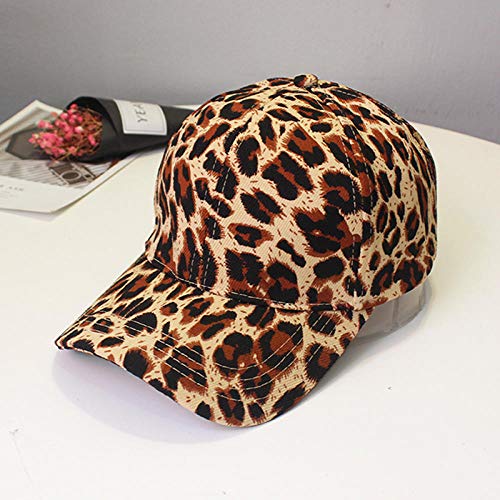 Casquette de baseball motif léopard pour femme en coton denim vintage ajustable