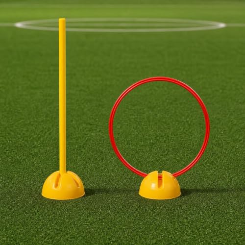Yunhgft Agility Trainingsset für Fußball Agility mit befüllbarem Standfuß für Koordinationstraining, 50cm-2