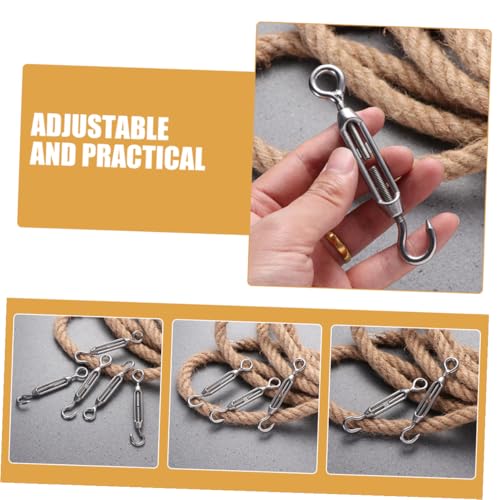 5pcs M5 Tensores para Cables de Acero Inoxidable 304 con Gancho y Ojal, Tensores Industriales para Cercas, Toldo y Tensado de Cables miniatura 7