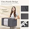 Lifewit 6 Pack Clothes Storage Bins with Lids, Foldable Blanket Storage Bags with Zippers, Clear Window and Reinforced Handles, Closet and Organization for Clothing, Sweater, Comforter, Bedding, Gray #3