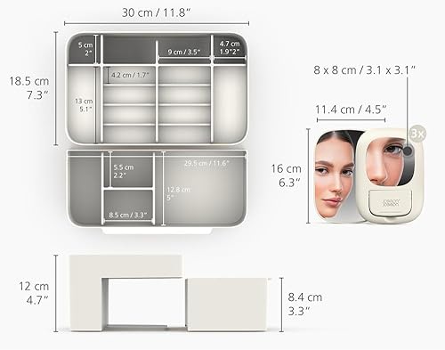 Miniatura 3 de Joseph Joseph 75005 Viva - Organizador de maquillaje con cajón, grande con espejo, concha, crema