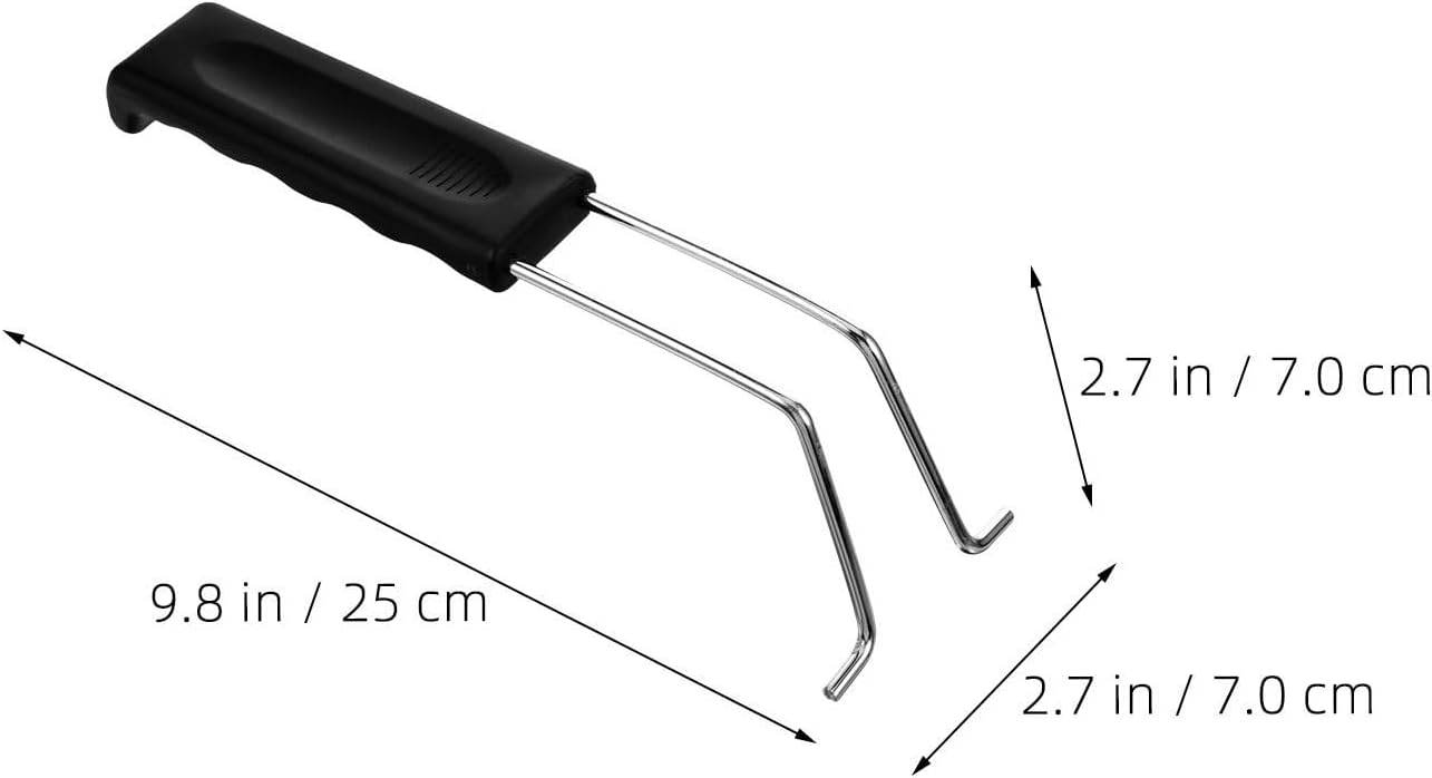 COLLBATH 2pcs Ergonomic Detachable Fry Basket Handle Replacement Made of Stainless Steel with Easy Installation and Food Residue Resistance for Cooking and Working with Hot Oil
