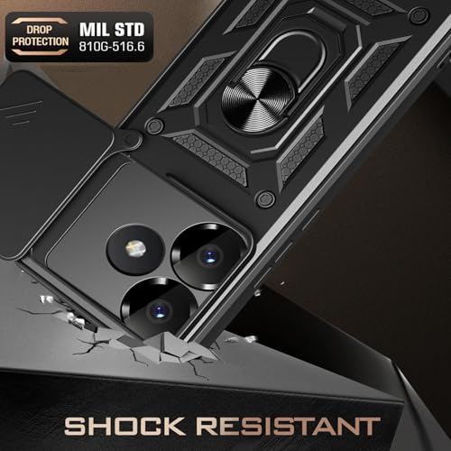 ILING Case for Xiaomi POCO F6 5G, Ultra-thin Matte Texture Hard PC + Soft Silicone TPU Bumper Shockproof Heavy Duty Cover - Image 4