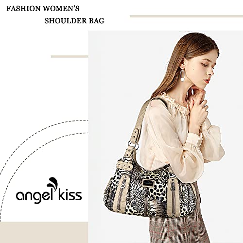 Image of Angel Kiss Large Purses and Handbags for Women Washed Faux Leather Crossbody Hobo Satchel Shoulder Handbag Tote Purse