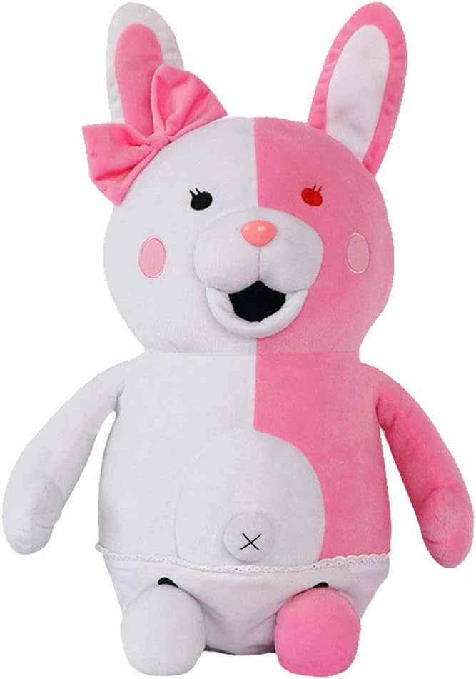 futurecos Danganronpa Monomi Rabbit Plush Doll Toy Pink 3D Stuffed Animal Plush Toys Decorative Throw Pillows Home Accents Gift for Girls Girlfriends 45CM(17.7inch)