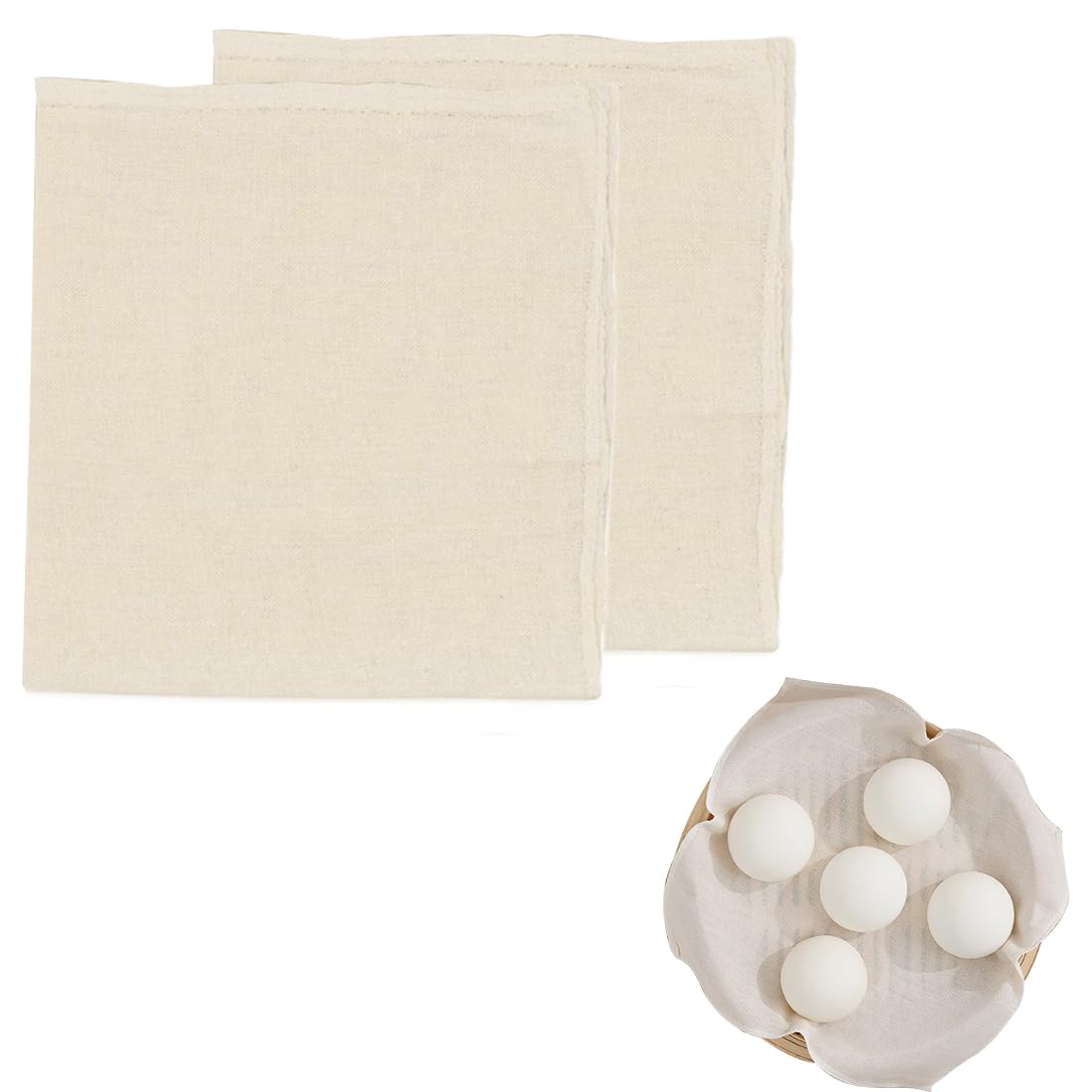 Garza Alimentare 2 Pezzi - Tessuto Filtrante In Cotone Naturale, 30x30cm, Lavabile - Per Formaggio, Vino, Latte E Infusi - Foto 5