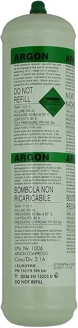 Argon 100 Argon/CO2 86/14 Disposable Gas Bottle Cylinder MIG TIG Welding (Argon 100%)