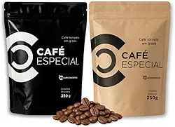 Kit Café Especial em Grãos Selecionados - Café Conceito Frutado e Chocolate, Catuaí Vermelho, Mantiqueira de Minas, Grãos Torrados, 2 x 250g