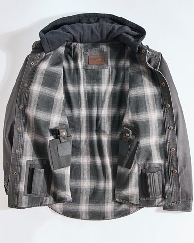 Image of Venado Men's Smuggler Concealed Carry Chore Coat - Hooded Flannel Lined Jacket