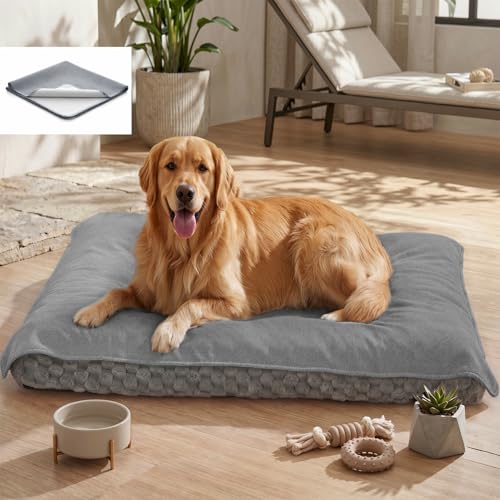 MontVoo Washable Dog Bed Cover, Absorbent Quick Dry Pet Bed Sheet, Easy Hair Removal Couch Covers for Dogs/Cats, 24x35 Inches, Waterproof PU Backing Dog Bed Mat for Car Seat, Crate, Cover On