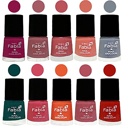 Image of ALL IN ONE (PACK OF 10), Long Lasting Glossy Nail Polish, 6 ml Each, All Vibrant Colours,01963