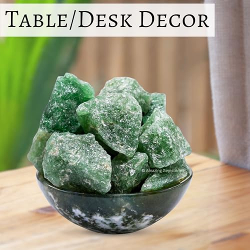 Image of Amazing Gemstone Green Strawberry Quartz Raw Crystals and Healing Stones, Natural Rocks for Tumbling - DIY Raw Stones and Crystals (2 Pieces)