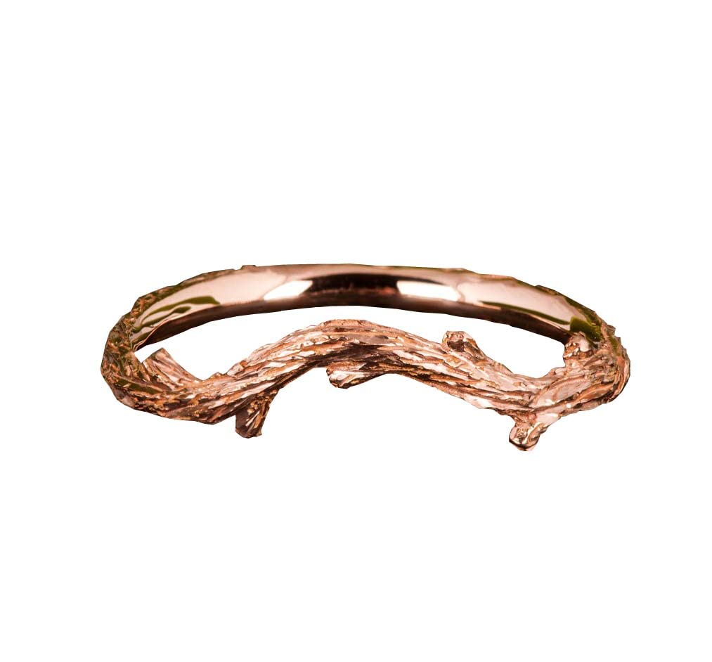 Maruti Creations Twin Ring 925 Sterling Silver 14k Rose Gold Plated Handmade Rare Antique Curved Ring gift for anniversary Engagement Ring