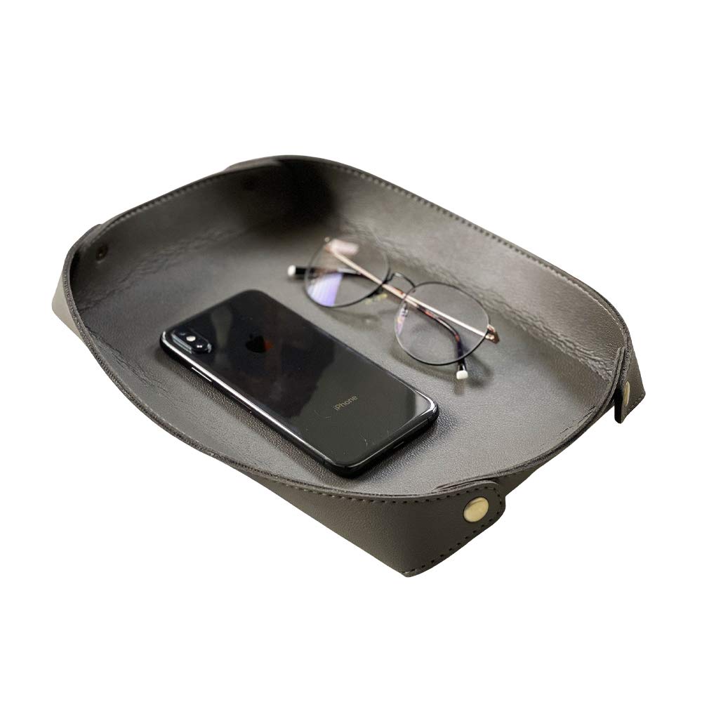 ENTHOPIA Tray Organiser for Work from Home/Office/Gaming | Vegan PU Leather (Grey)-image-47