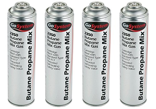 Scotvision® 4 x GoSystem 2350 70:30 Butane Propane Mix Gas Cartridge EN417 Threaded 350g