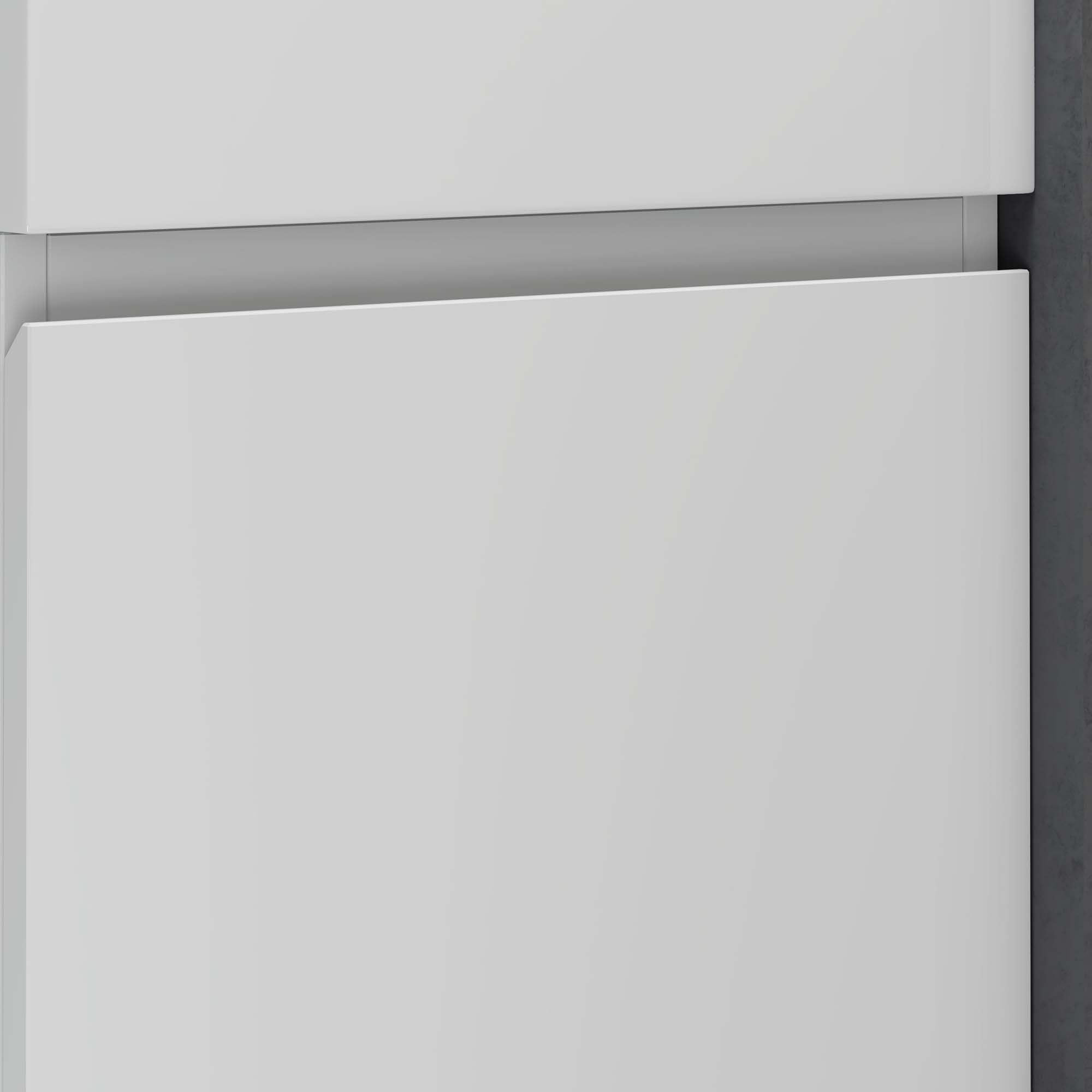 doporro Badmöbel Set Waschtisch mit Unterschrank Waschbecken-Unterschrank für Gäste-WC 46cm in matt weiß Design Waschplatz Wandmontage Pisa 02