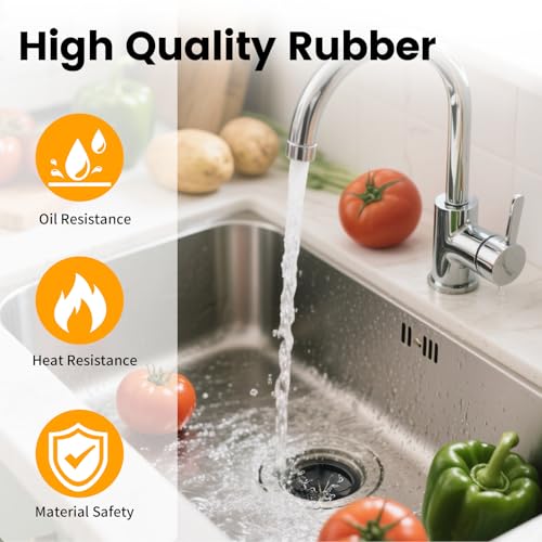 Image of Garbage Disposal Splash Guard, 2 Pack 3 1 /8 inch Sink Baffle Disposer Drain Splash Guard Collar Rubber Replacement Quiet Cover Ullnosoo for Waste King, Whirlaway, GE Disposer