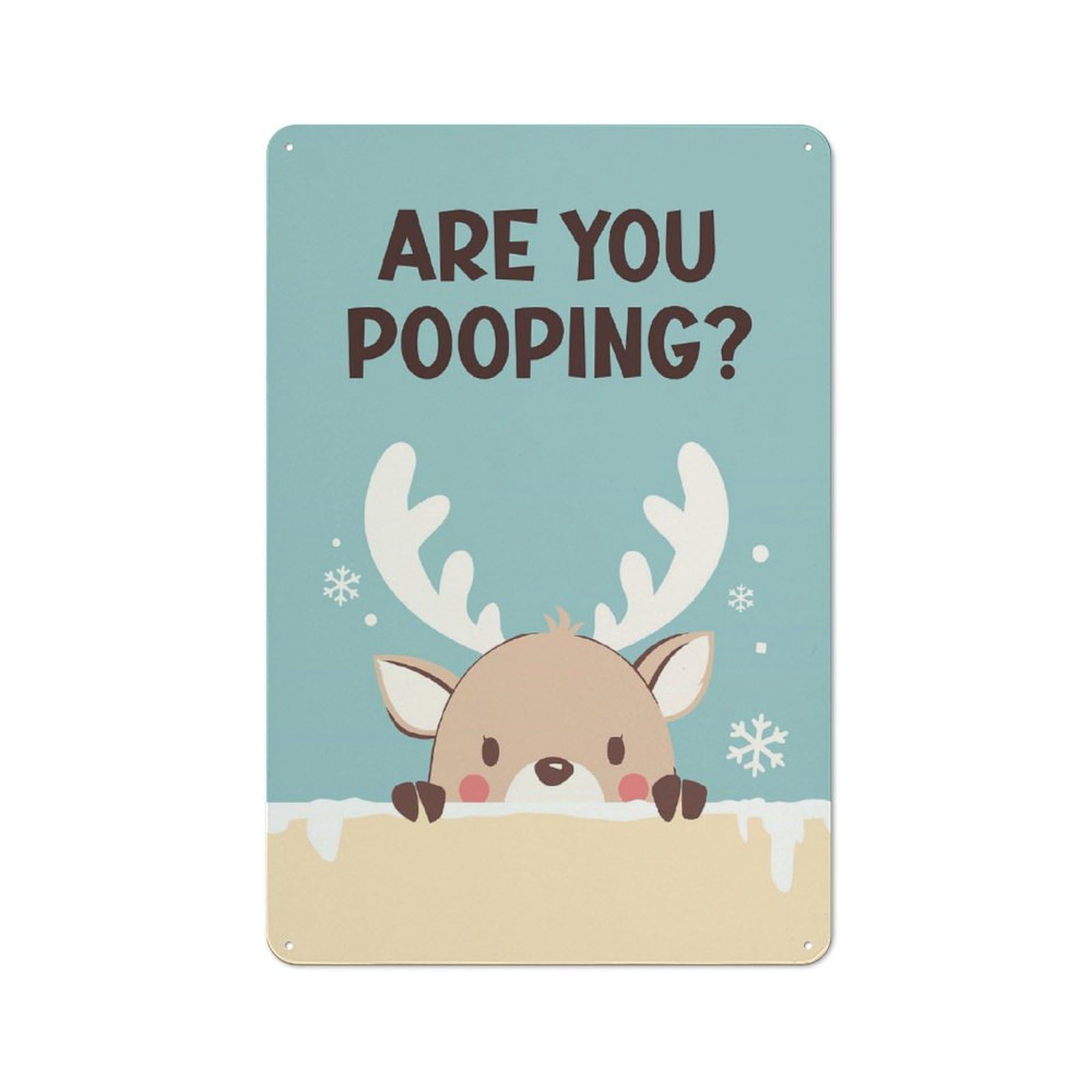 Junmoney Reindeer Are You Pooping Vintage Metal Plaque 30X20cm For Living Room Or Hallway, A Christmas Gift For People Styling Living Room And Hallway