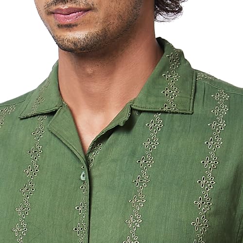 Image of Spykar Solid Half Sleeve Regular Fit Shirt for Men