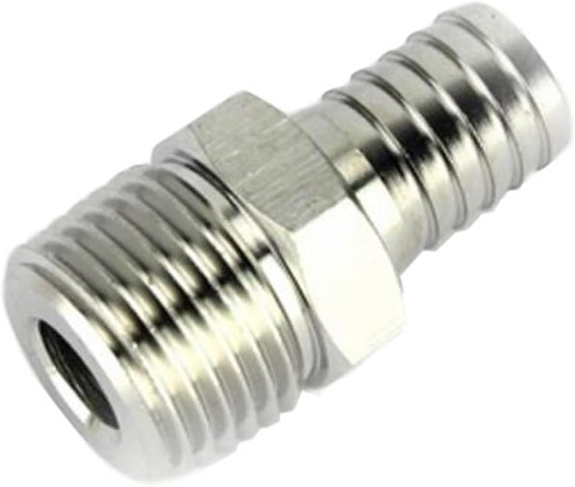 Stainless Steel Fitting,Hose 1/2" BSPT Male X 13mm Barb, Homebrew Hardware