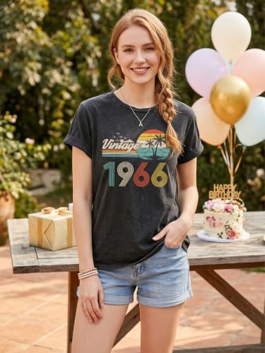 Image of 50th Birthday Gift for Women Vintage 1975 T Shirts Retro Graphic Birthday Shirt Casual Letter Print Short Sleeve Tee Tops