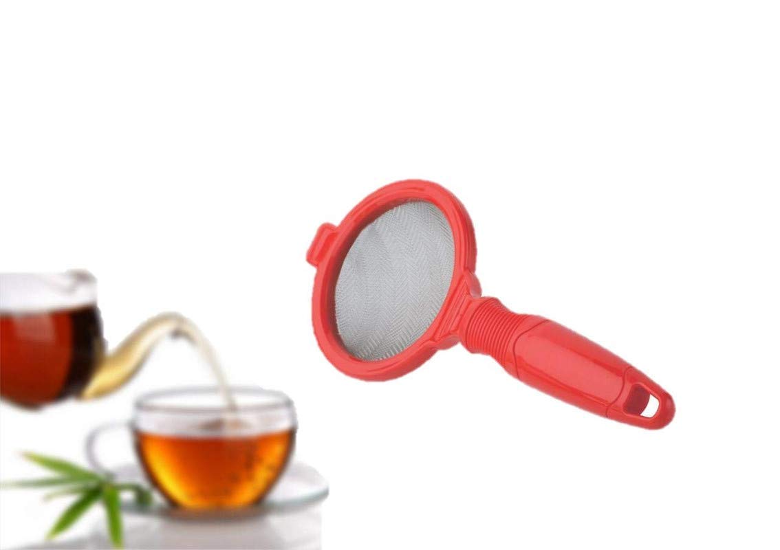 PM Tea and Coffee Strainer Filter with Stainless Steel Mesh (Red)
